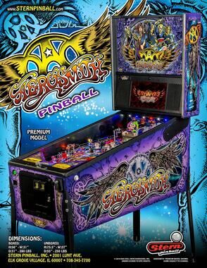 Aerosmith Premium Pinball FLYER Original Arcade Machine Hard Rock & Roll Art